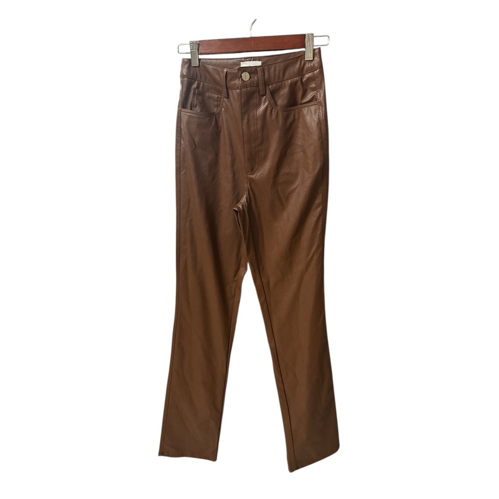 WEWOREWHAT Danielle Bernstien Brown Croc Faux
Leather Pants -‎ Size 25